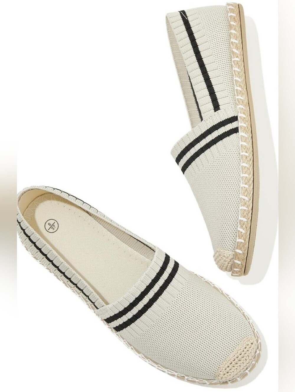 NWT Ivory Knit Mesh Ballet Flats Lightweight Slip-On Loafers Size 9